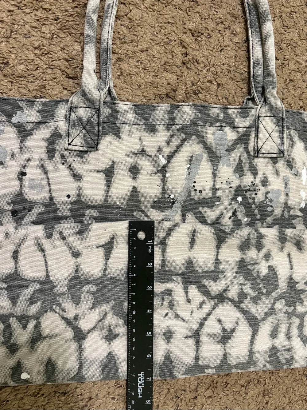 ALO Yoga Gray Tie-Dye 'Peace On Earth' Canvas Tote Bag